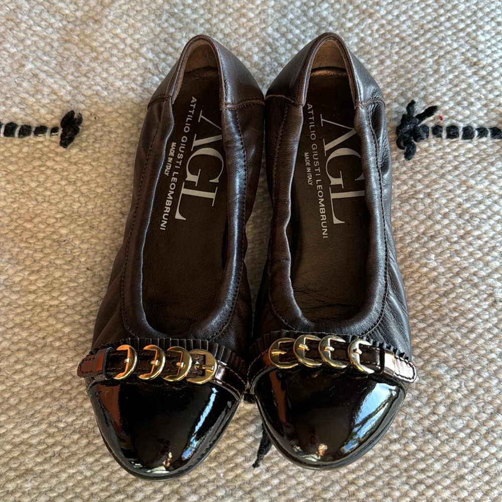 AGL Attila Giusti Leombruni Brown Ballet Flats size 36